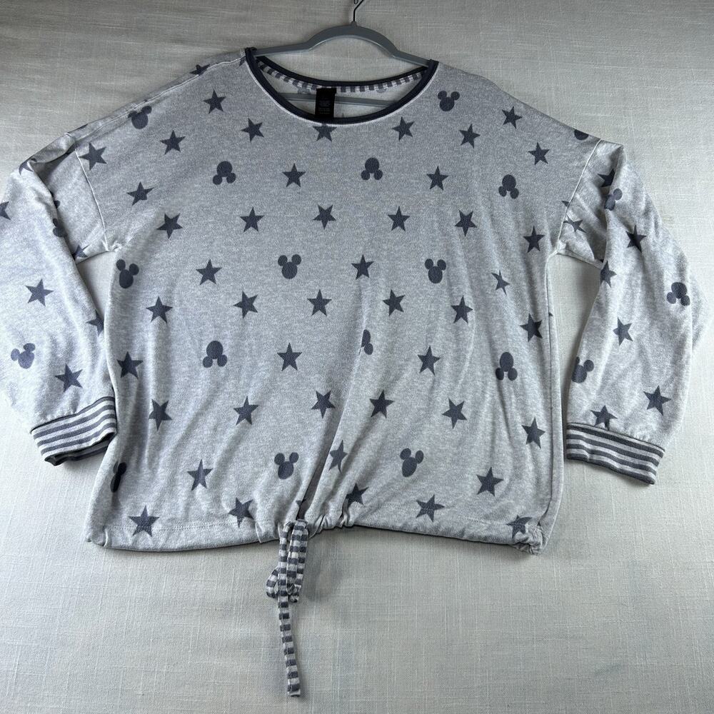 Disney Long Sleeve Fleece Pajama Set Size Large Gray Cozy Warm Cute - Picture 2 of 10